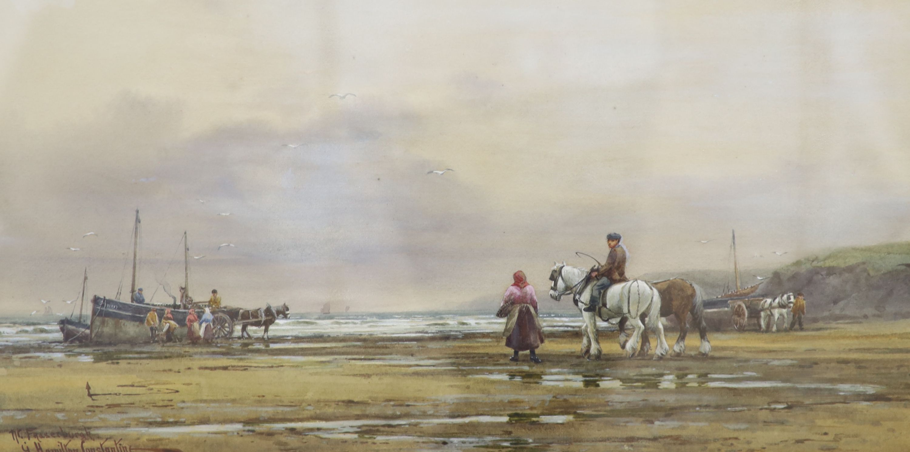 George Hamilton Constantine (1878-1967), watercolour, Fraserburgh, signed, 25 x 45.5cm.